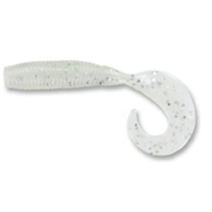 Gary yamamoto - grub single curly tail - 3 inch - 30-20-031 - pearl blue with silver flake