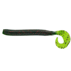 Gary yamamoto - grub single curly tail stretch 6 inch - 2-10-208 - watermelon with red and black flake