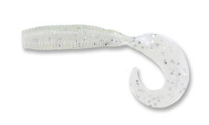 Gary yamamoto - grub single curly tail - 4 inch  - 40-20-031 - Blue Pearl with Silver Flake