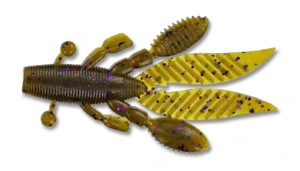 Gary Yamamoto - Creature Bait – Flappin Hog - 4.5 Inch - FHL-05-330 - GREEN PUMPKIN WITH COPPER AND PURPLE FLAKE 