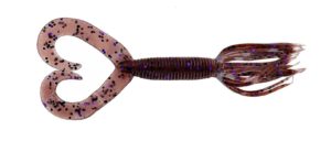 Gary yamamoto - hula grub double tail - 4 inch - 93-10-221 - Cinnamon Black with Purple Flake