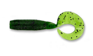 Gary yamamoto - grub single curly tail - 4 inch - 40-20-194J - Watermelon Faded Light with Black Flake