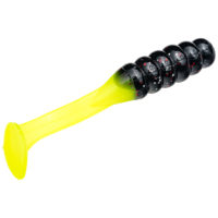 Strike king Lures - Crappie Soft Plastic Mr. Crappie Slabalicious - 2 inch - MRCSLC-183 - Tuxedo Black Chartreuse