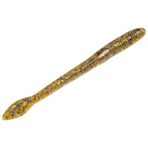 Strike king Lures - Soft Plastics - 5 inch - Worm KVD Fat Baby Finesse Worm - FBFIN5-13 - Green Pmpkn Purple & Gold