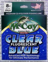 MCCOY FISHING LINES - COPOLYMER - MCCOY-COPOLY-250-BLU-8LB - BLUE CLEAR FLUORESCENT