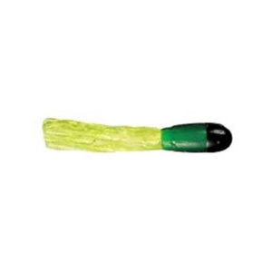 Mizmo-Tubes - Crappie Panfish-1.5 Inch - MIZMO-CRAPPIE-TT-15PK-11510 - Tracers Black Head Green-Body Chartreuse-Tail 