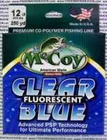 MCCOY FISHING LINES - COPOLYMER - MCCOY-COPOLY-250-BLU-12LB - BLUE CLEAR FLUORESCENT