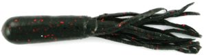 Mizmo Tubes - 4 Inch - Flashers - MIZMO-LASHT-10PK-40259 - Black with Bleeding Red Pepper Tail