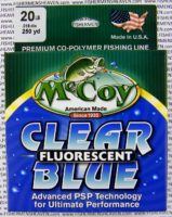 MCCOY FISHING LINES - COPOLYMER - MCCOY-COPOLY-250-BLU-20LB - BLUE CLEAR FLUORESCENT