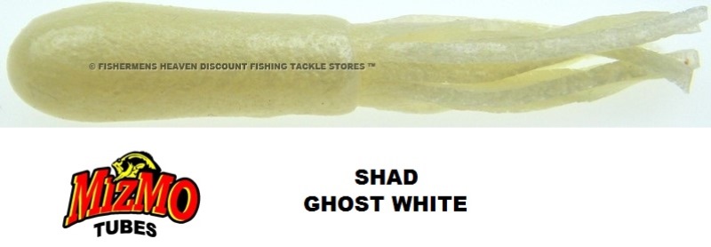 environ 6.98 cm Teasers SHAD fantôme blanc Mizmo tubes 2.75 in