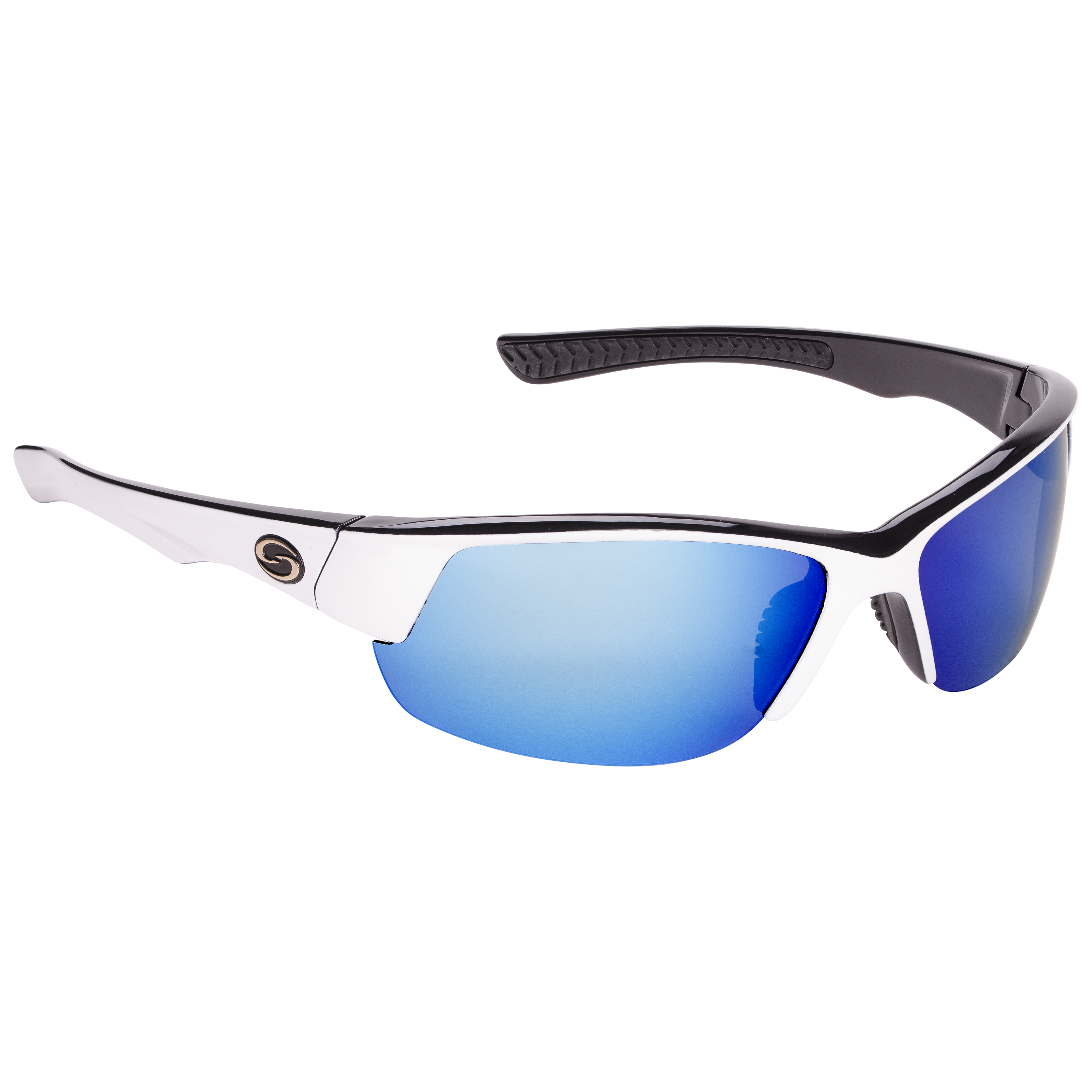Strike King SG-S11533 Blue Mirror Lens Polarized Sunglasses White/Black 