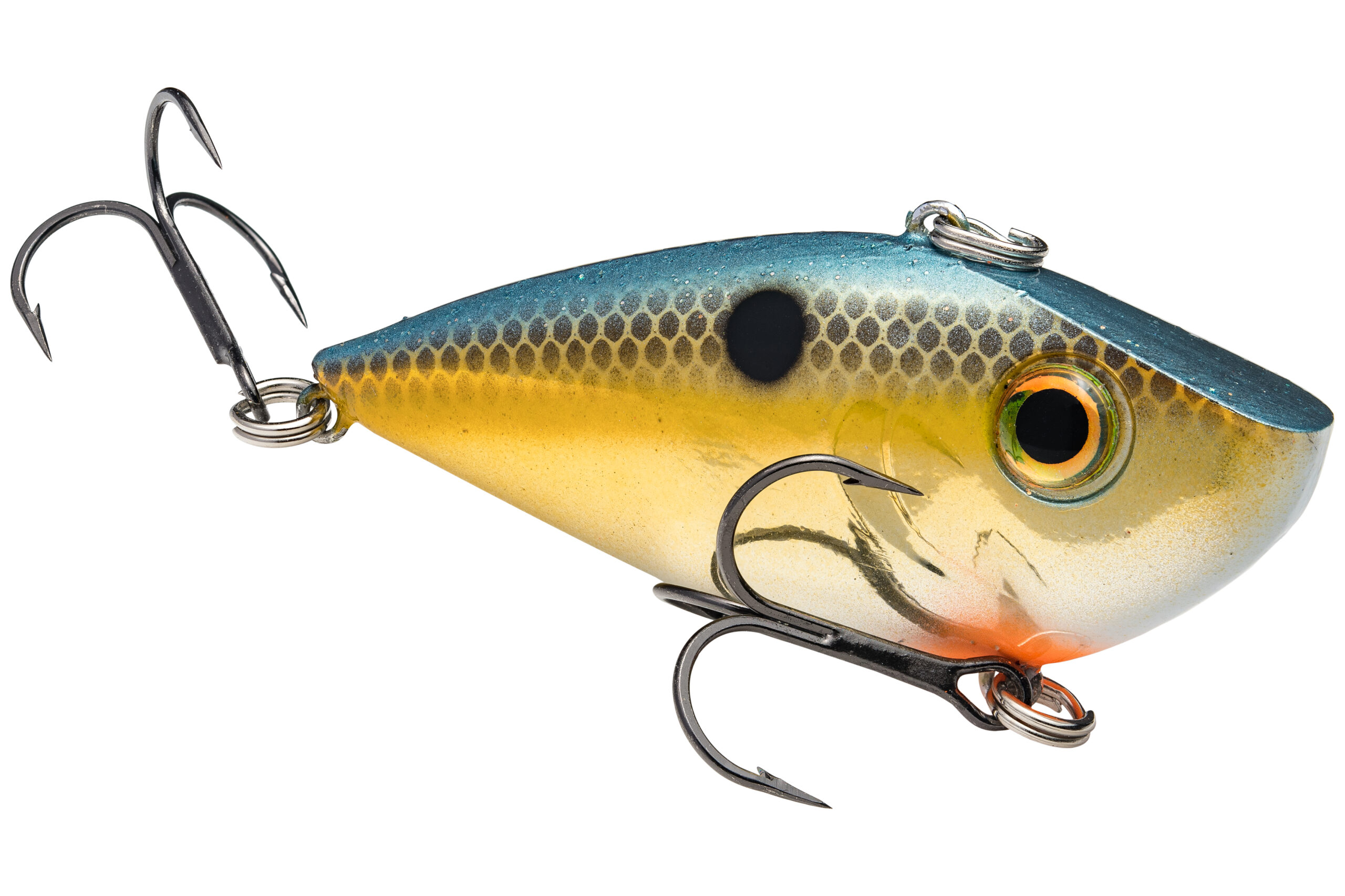 Strike King Lures – Crankbaits – Lipless Rattle Trap – Red Eyed Shad - 1/4oz - REYESD14-620 - Gold Sexy Shad