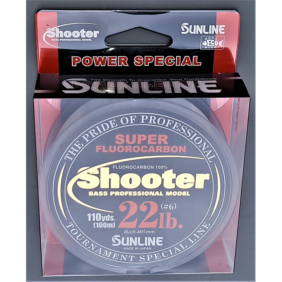 Sunline - Shooter Fluorocarbon - Power - 100 Meters - Shooter Fluorocarbon - Power - 22 LB - NATURAL CLEAR