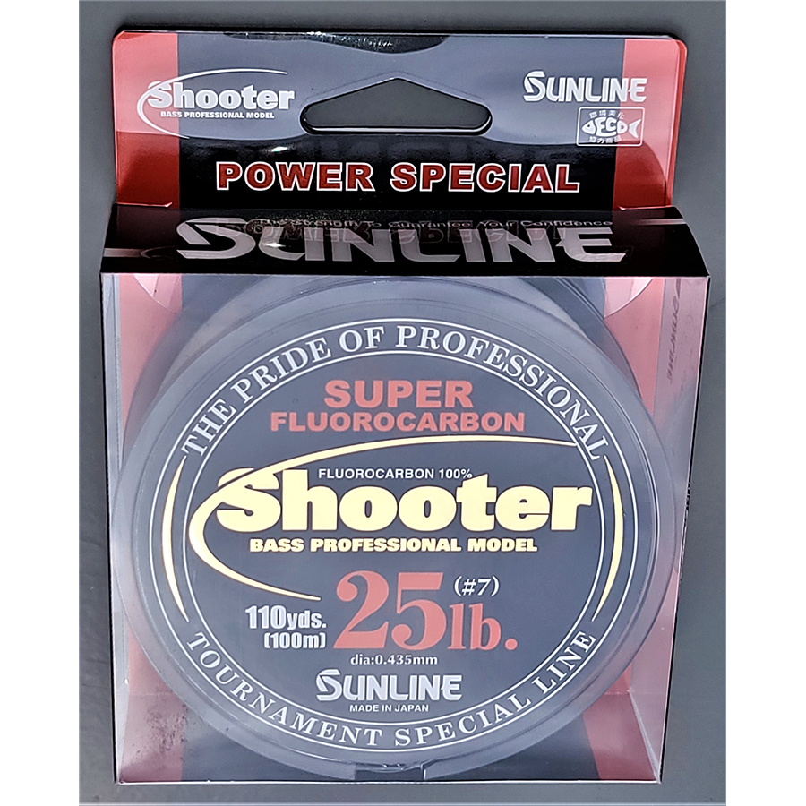 Sunline - Shooter Fluorocarbon - Power - 100 Meters - Shooter Fluorocarbon - Power - 25 LB - NATURAL CLEAR 